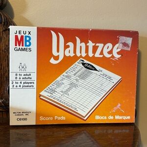 Milton Bradley| Vintage 1950s Yahtzee Score Pads (2) Orange & White